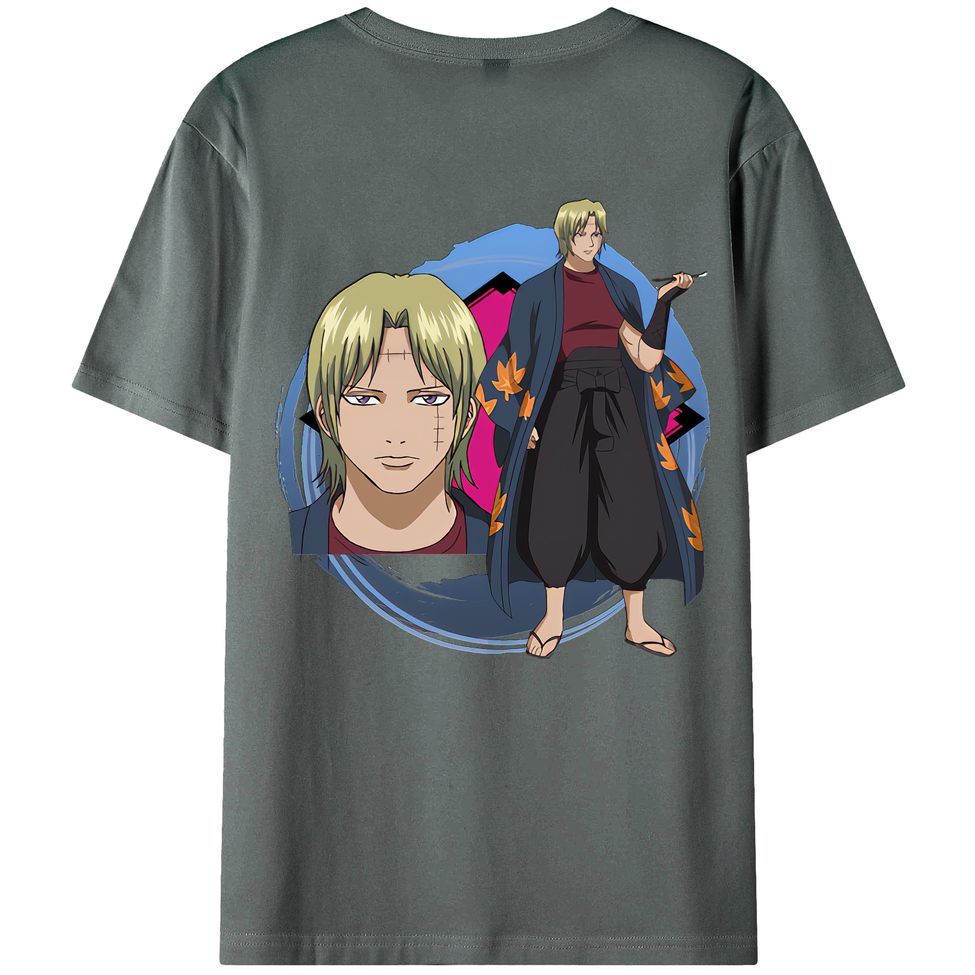 （画像用） ぎんたま 坂田銀時（さかたぎんとき） 神楽 志村新八（しむら しんぱち） GINTAMA Sakata Gintoki Kagura Shimura Shinpachi 綿100％ メンズ半袖Tシャツ（バックプリント） 通気性